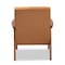 Baxton Studio Nikko Mid-century Modern Tan Faux Leather and Walnut Brown finished Wood Lounge Chair 175-10974-Zoro - alternate 4